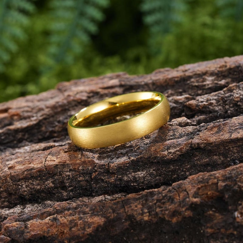 King Will Titanium Wedding Band for Men Women-Sliver/Black/Gold Plated Pure Titanium Wedding Ring, 3-9mm Widths Available Brushed Matte Design Comfort Fit Size 4-16 - Image 3